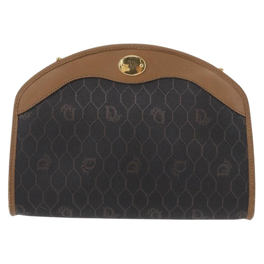 Christian Dior Vintage Honeycomb Shoulder Bag Canvas And Leather Black Canvas Shoulder Bag Bag ()