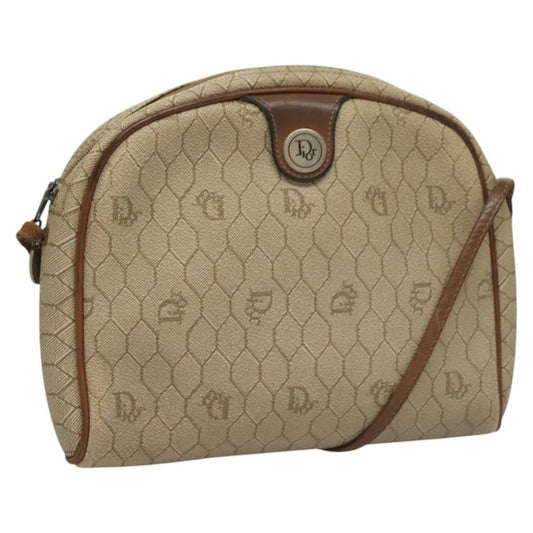 Christian Dior Vintage Honeycomb Shoulder Bag Canvas Beige Canvas Bag ()