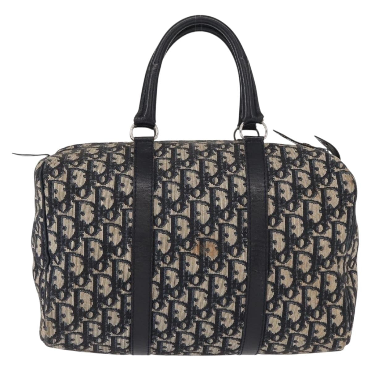 Christian Dior Vintage Trotter Boston Bag Canvas Navy Canvas Travel Bag Bag ()