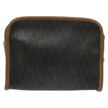 Christian Dior Vintage Honeycomb Zip Pouch Canvas And Leather Brown Canvas Clutche & Pouche Bag ()