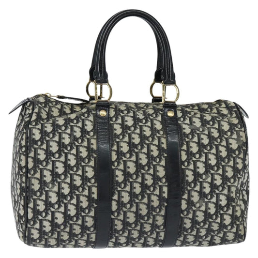 Christian Dior Vintage Trotter Boston Bag Diorissimo Canvas Black Canvas Handbag ()
