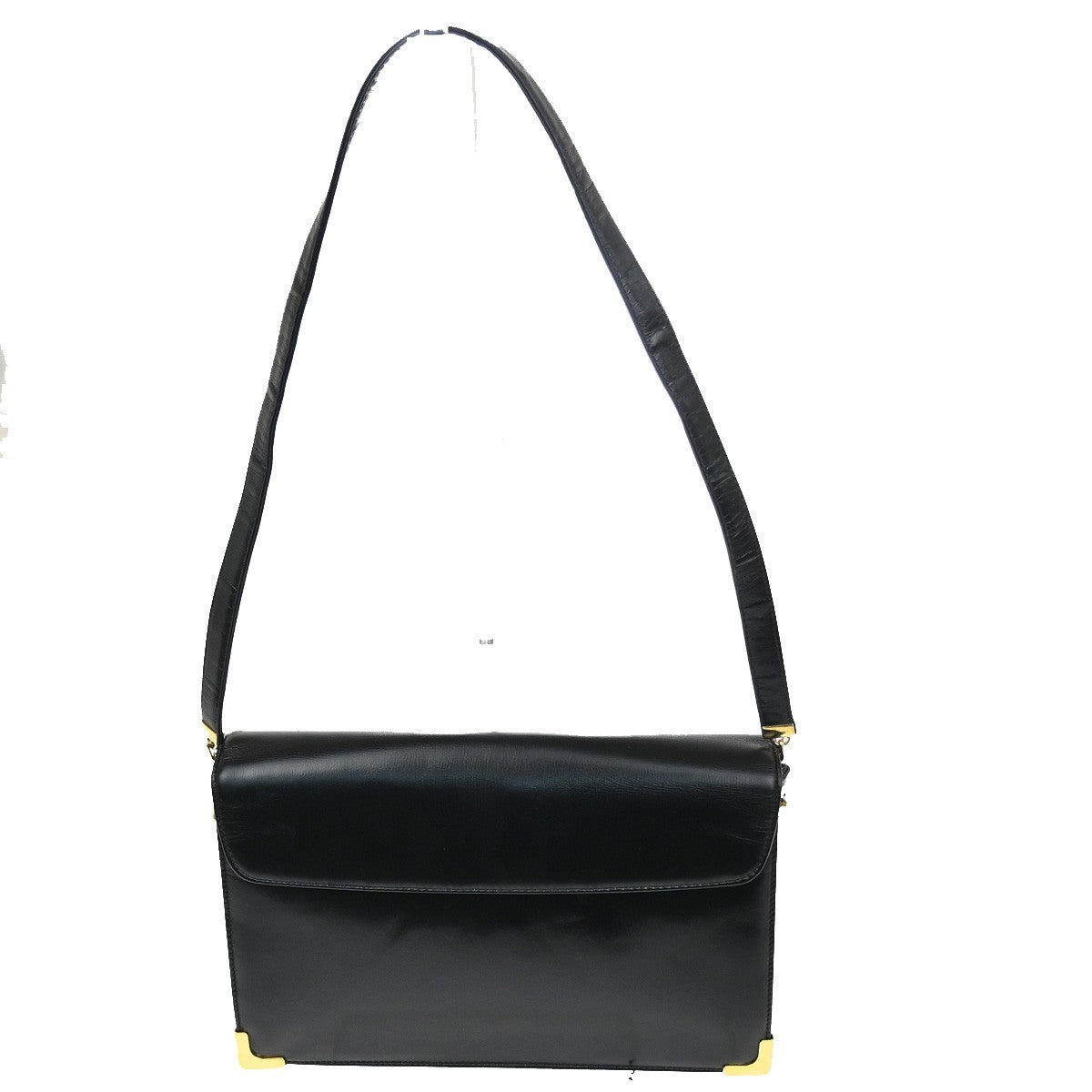Christian Dior Vintage Cd Flap Shoulder Bag Leather Black Leather Shoulder Bag Bag ()