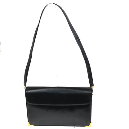 Christian Dior Vintage Cd Flap Shoulder Bag Leather Black Leather Shoulder Bag Bag ()