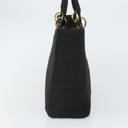 Christian Dior Vintage Lady Dior Bag Cannage Quilt Nylon Black Nylon Handbag ()