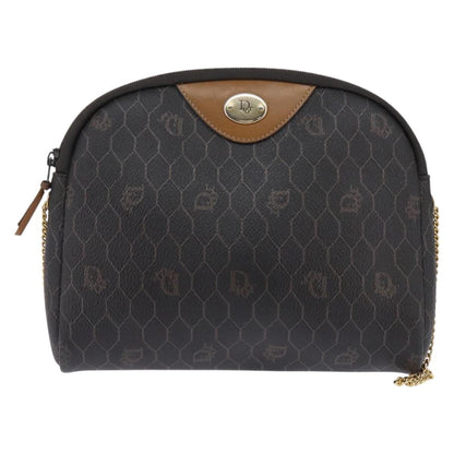 Christian Dior Vintage Honeycomb Chain Canvas Black Canvas Shoulder Bag Bag ()
