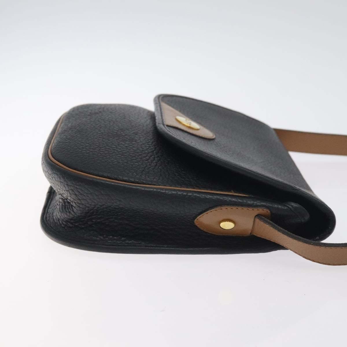 Christian Dior Vintage Cd Flap Shoulder Bag Leather Black Leather Bag ()