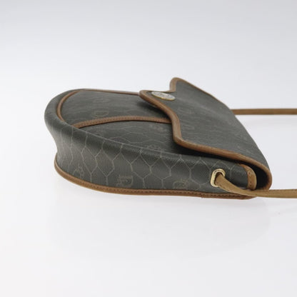 Christian Dior Vintage Honeycomb Flap Crossbody Bag Coated Canvas Gray Canvas Bag ()