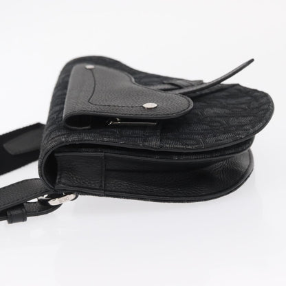 Christian Dior Saddle Messenger Pouch Oblique Canvas Black Canvas Shoulder Bag Bag ()