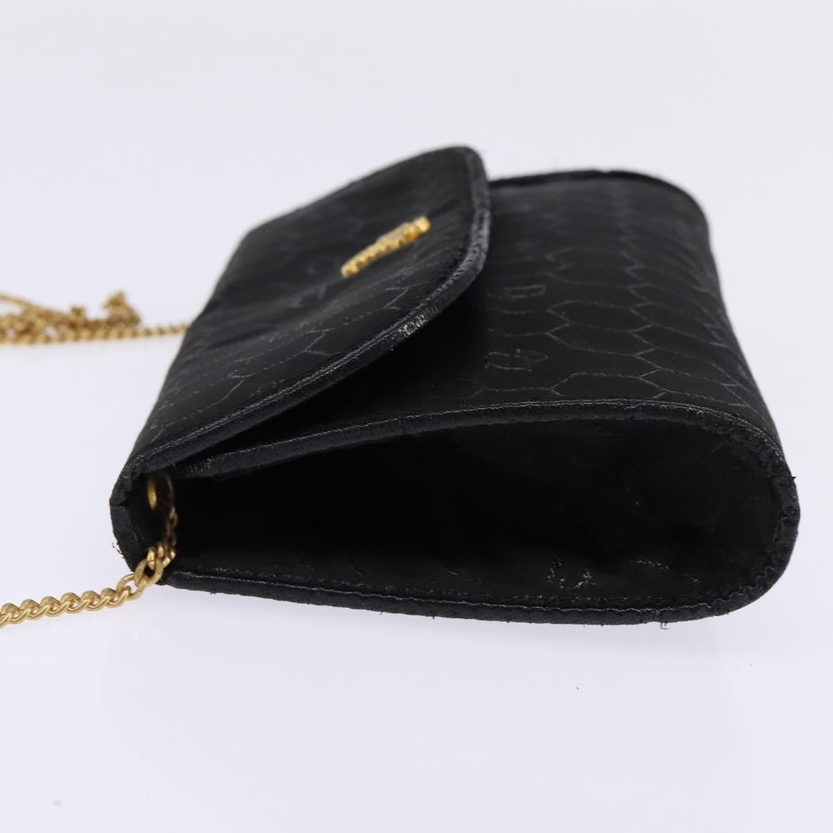 Christian Dior Vintage Honeycomb Flap Crossbody Bag Coated Canvas Black Canvas Clutche & Pouche Bag ()