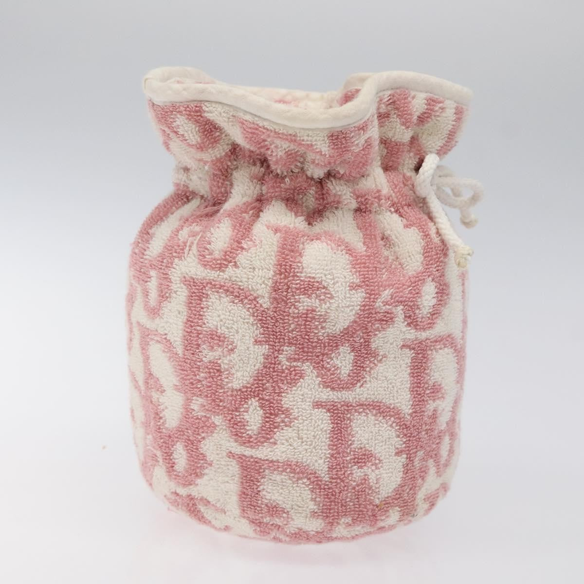Christian Dior Vintage Trotter Pouch Pile Pink Cotton Clutche & Pouche Bag ()