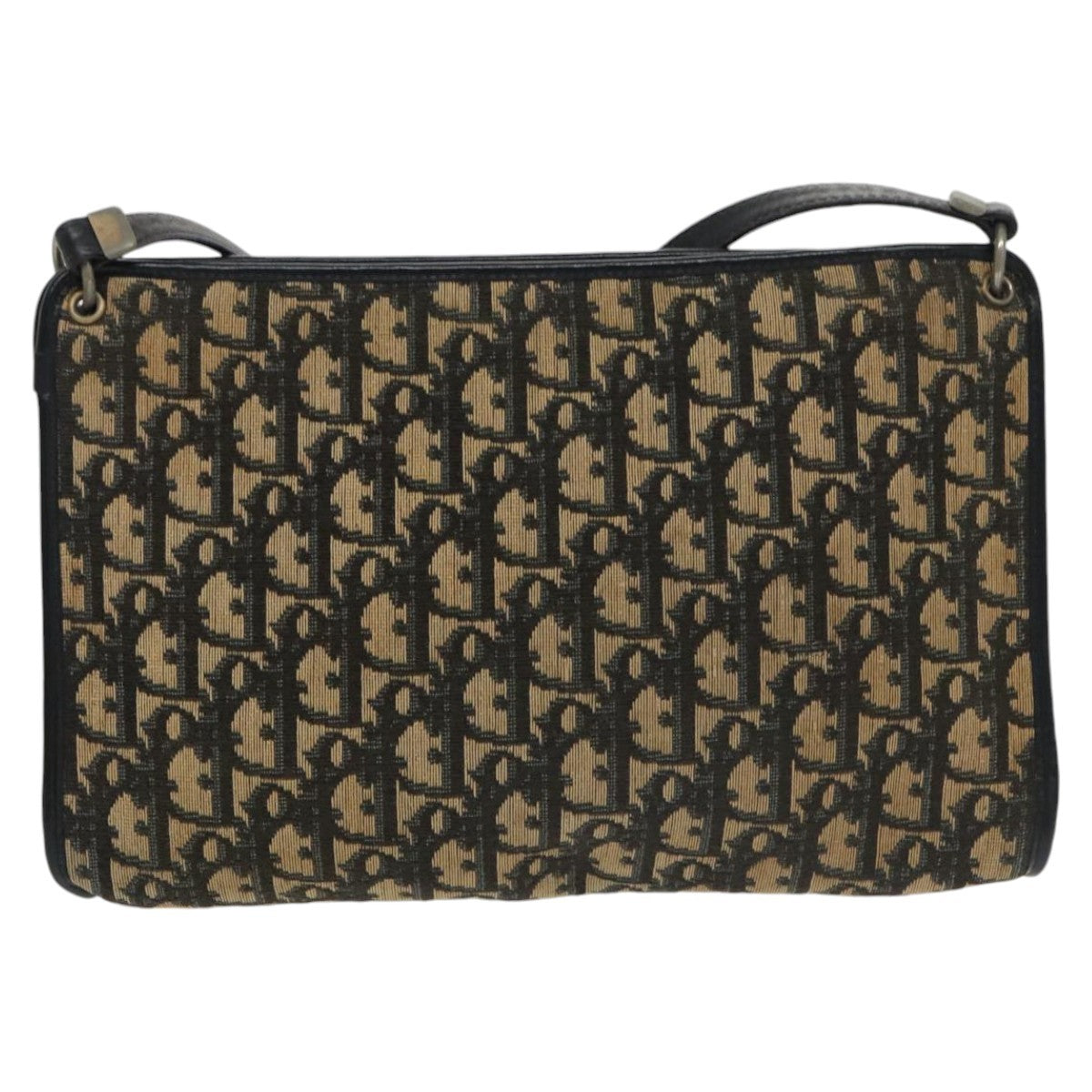 Christian Dior Vintage Trotter Shoulder Bag Canvas Navy Canvas Bag ()