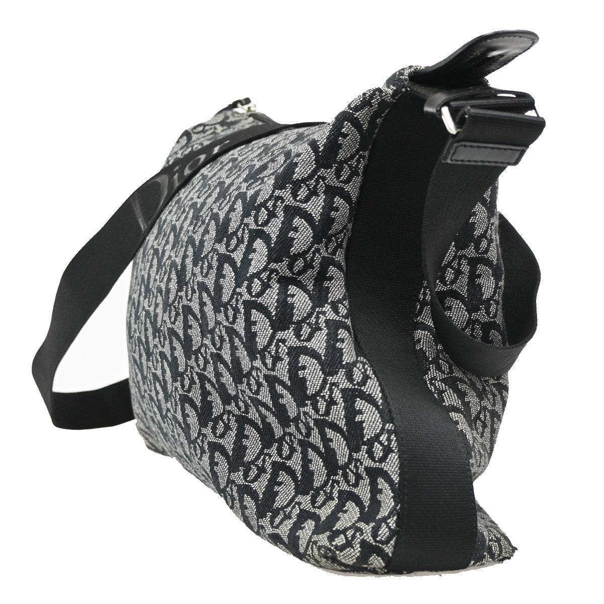 Christian Dior Vintage Trotter Messenger Bag Diorissimo Canvas Black Canvas Shoulder Bag Bag ()