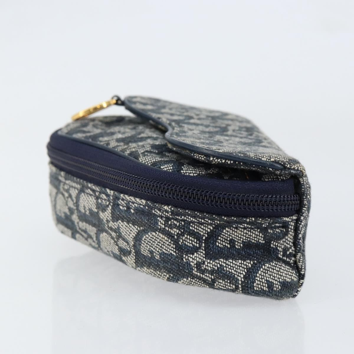 Christian Dior Vintage Saddle Coin Purse Diorissimo Canvas Navy Canvas Clutche & Pouche Bag ()