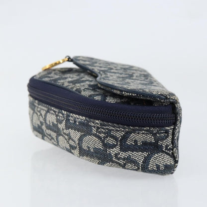Christian Dior Vintage Saddle Coin Purse Diorissimo Canvas Navy Canvas Clutche & Pouche Bag ()