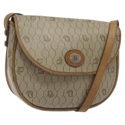 Christian Dior Vintage Honeycomb Flap Crossbody Bag Coated Canvas Beige Canvas Bag ()
