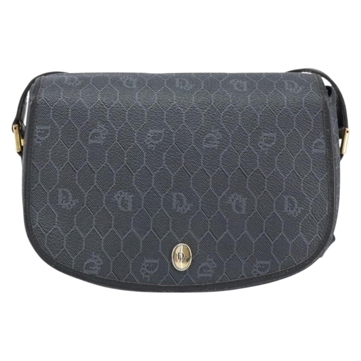Christian Dior Vintage Honeycomb Shoulder Bag Canvas Black Canvas Shoulder Bag Bag ()
