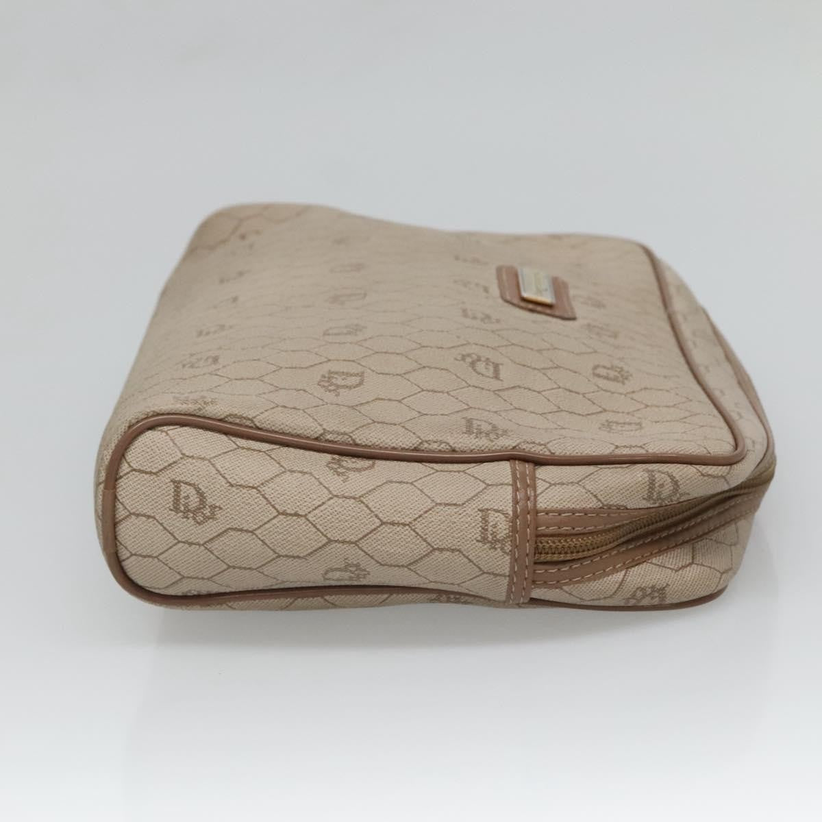 Christian Dior Vintage Honeycomb Zip Pouch Coated Canvas Beige Canvas Clutche & Pouche Bag ()