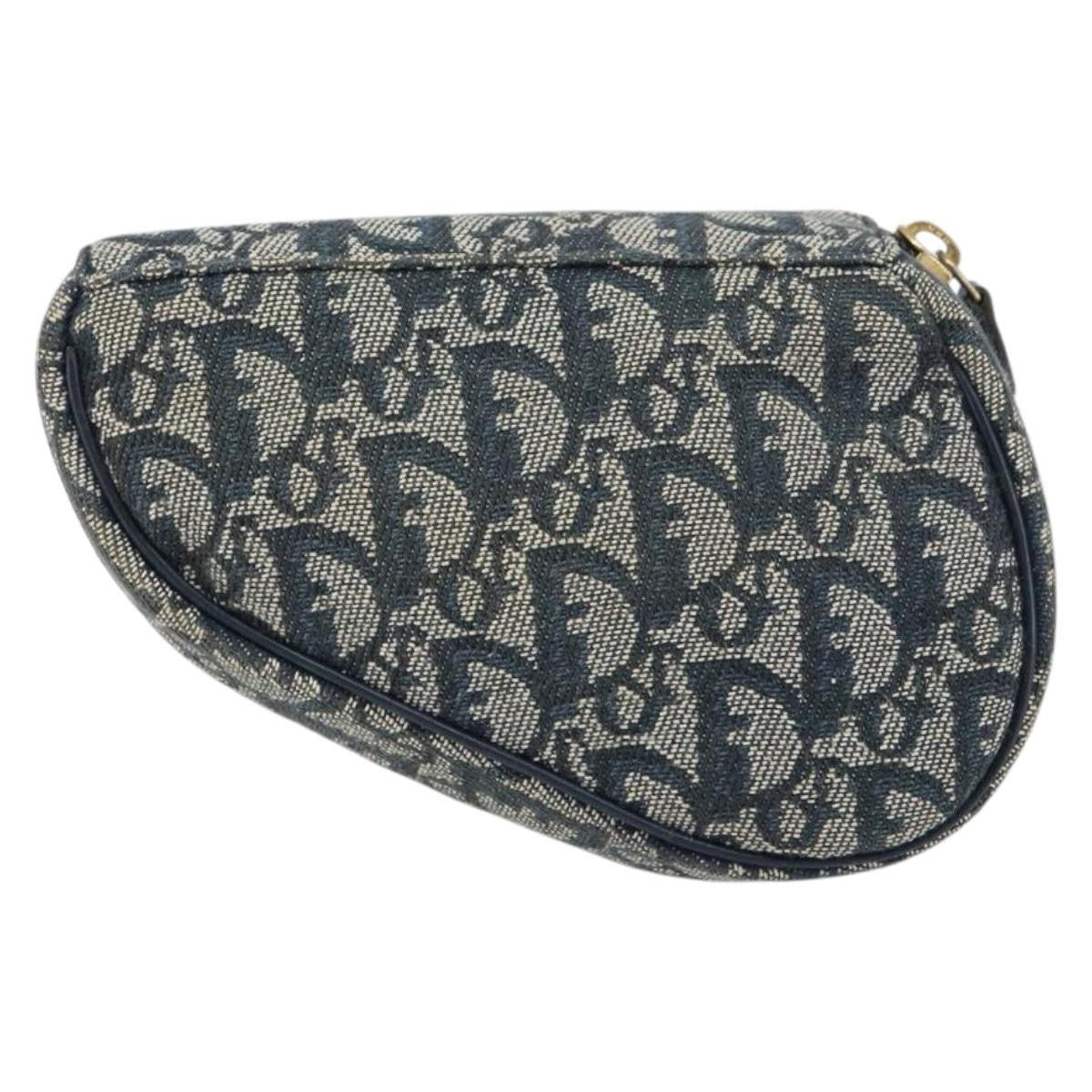 Christian Dior Vintage Saddle Coin Purse Diorissimo Canvas Navy Canvas Clutche & Pouche Bag ()