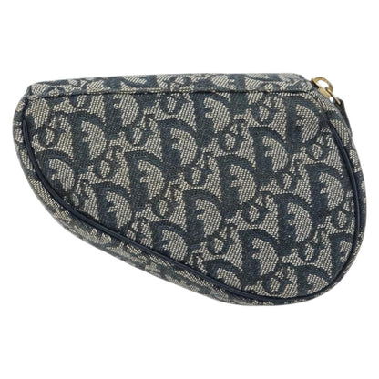 Christian Dior Vintage Saddle Coin Purse Diorissimo Canvas Navy Canvas Clutche & Pouche Bag ()