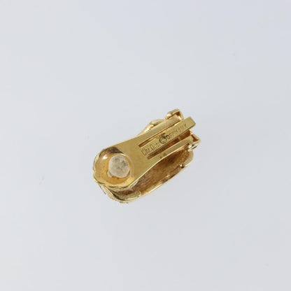 Christian Dior Vintage Clip-On Earrings Metal Gold Metal Earrings Jewelry ()