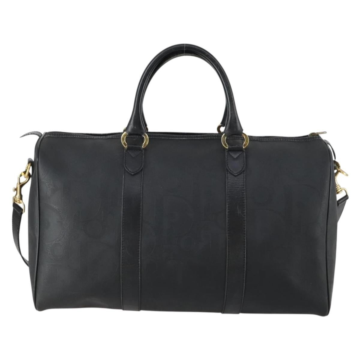 Christian Dior Vintage Trotter Boston Bag Canvas Black Canvas Travel Bag Bag ()