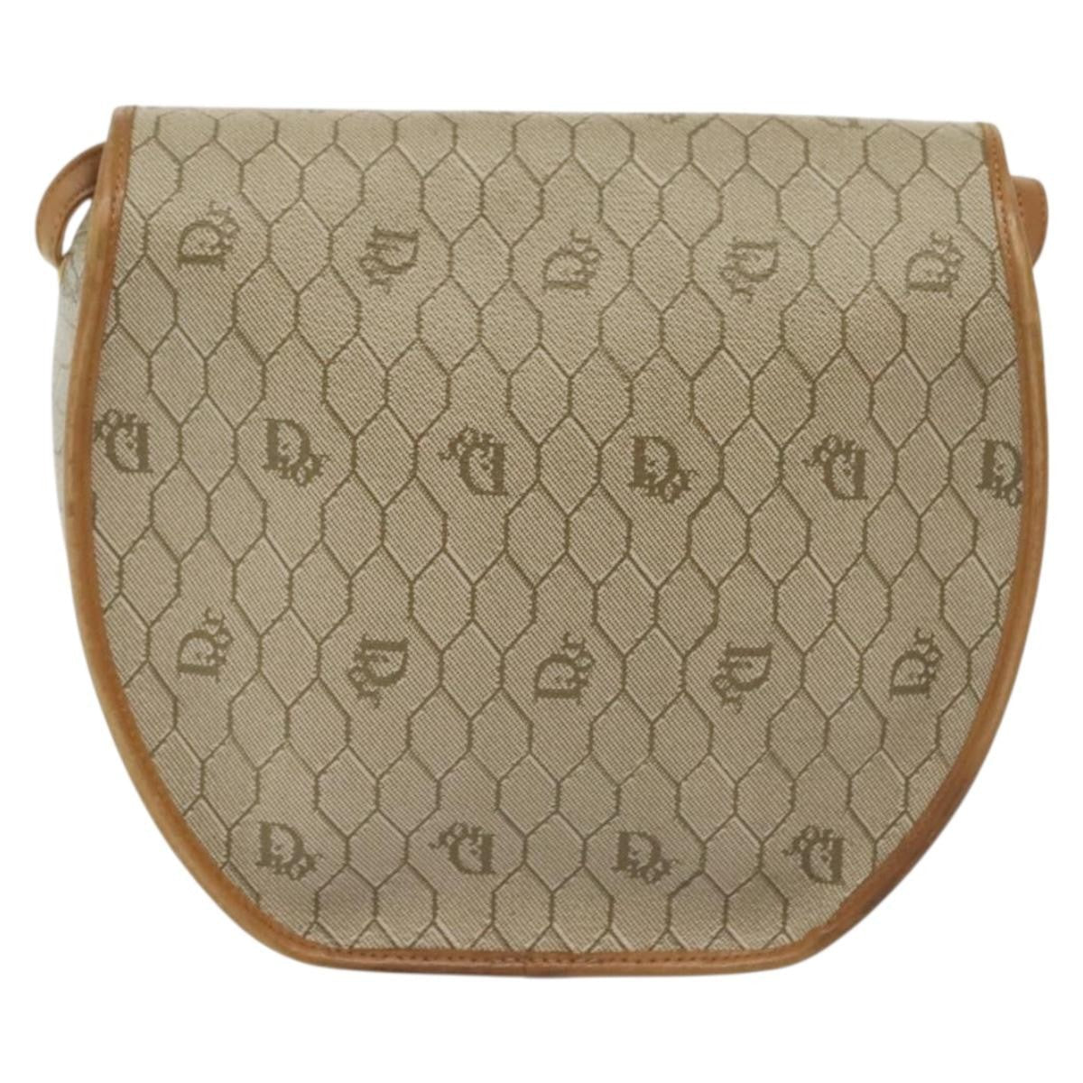 Christian Dior Vintage Honeycomb Shoulder Bag Canvas Beige Canvas Bag ()