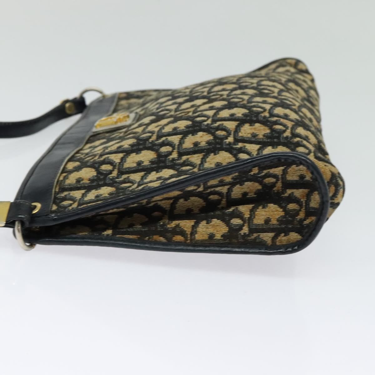 Christian Dior Vintage Trotter Shoulder Bag Canvas Navy Canvas Bag ()