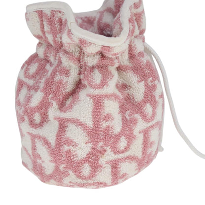 Christian Dior Vintage Trotter Pouch Pile Pink Cotton Clutche & Pouche Bag ()