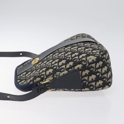 Christian Dior Vintage Trotter Shoulder Bag Canvas Navy Canvas Bag ()
