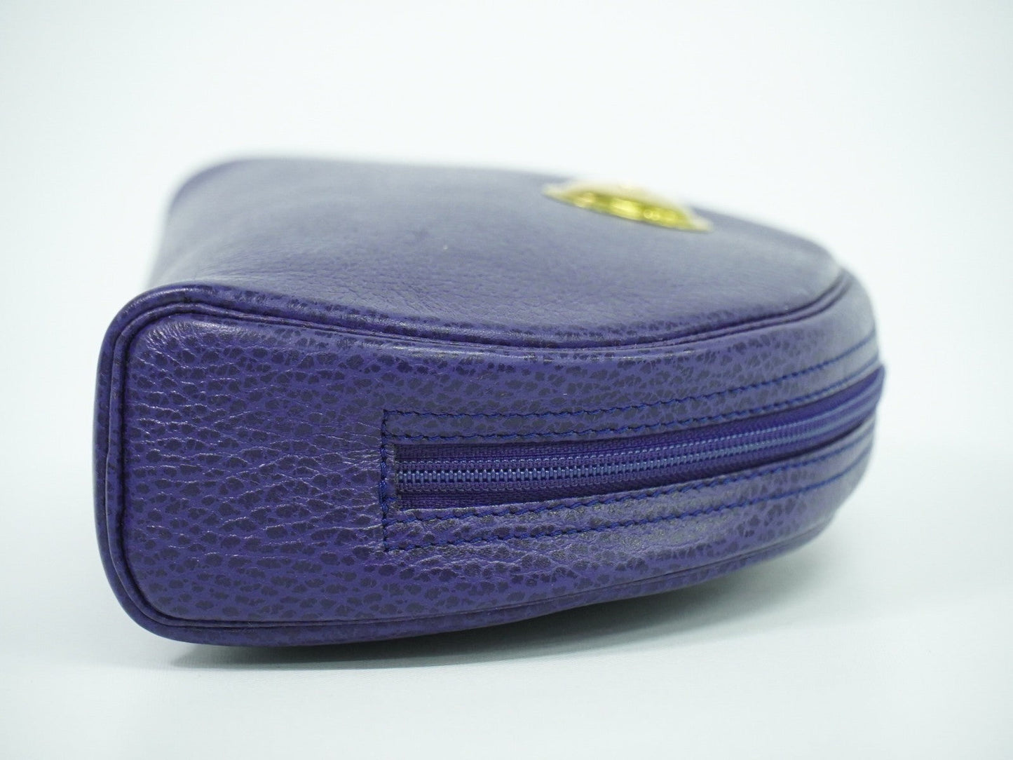 Christian Dior Vintage Zip Pochette Leather Blue Leather Clutche & Pouche Bag ()
