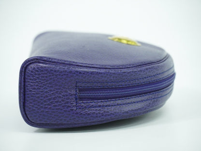 Christian Dior Vintage Zip Pochette Leather Blue Leather Clutche & Pouche Bag ()
