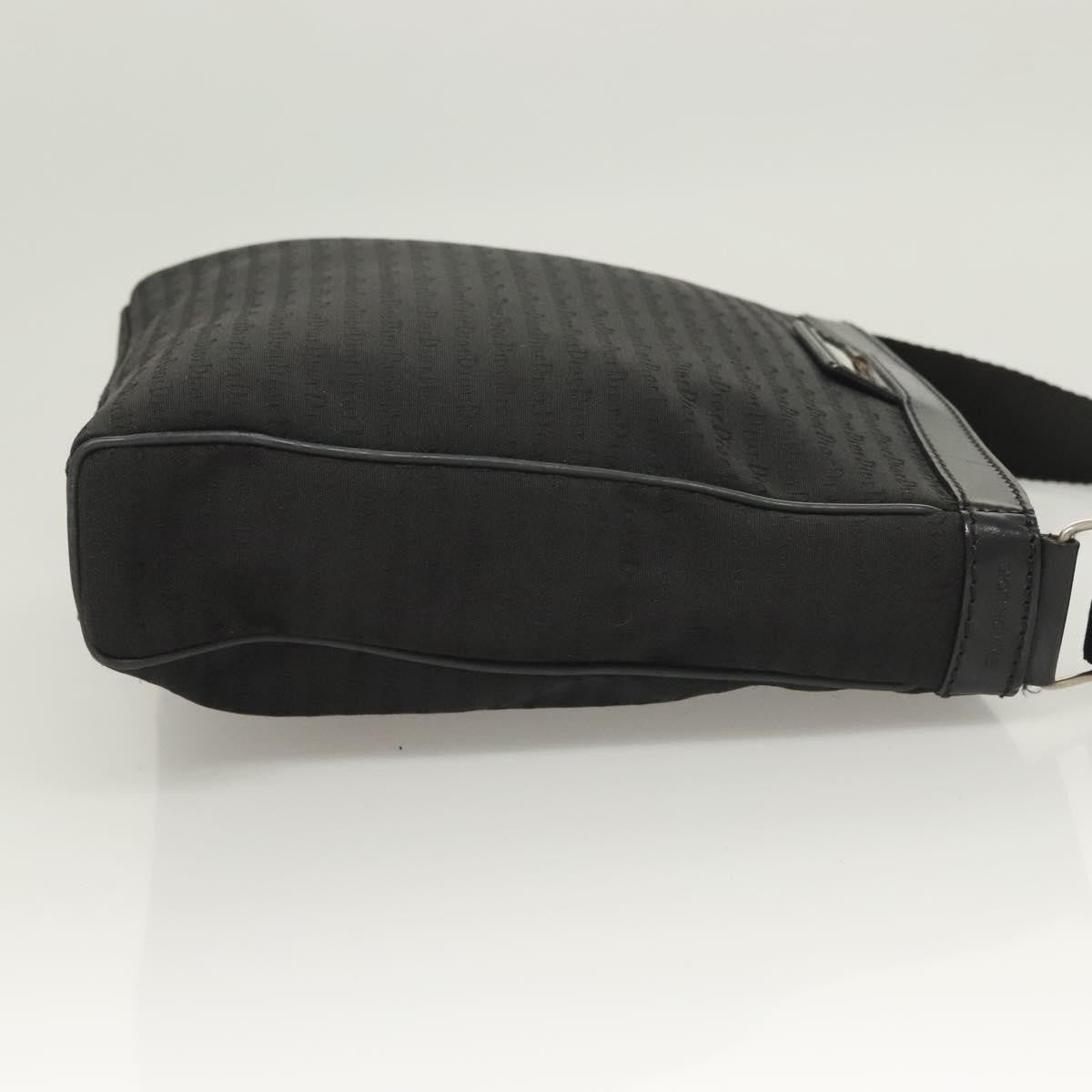 Christian Dior Vintage Zip Shoulder Bag Diorissimo Canvas Black Canvas Shoulder Bag Bag ()
