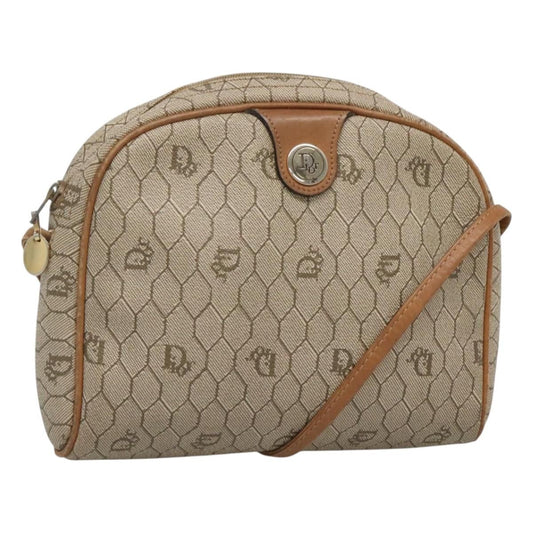 Christian Dior Vintage Honeycomb Shoulder Bag Canvas Beige Canvas Bag ()