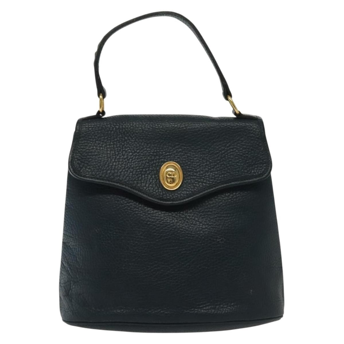 Christian Dior Vintage Handbag Leather Navy Leather Handbag ()