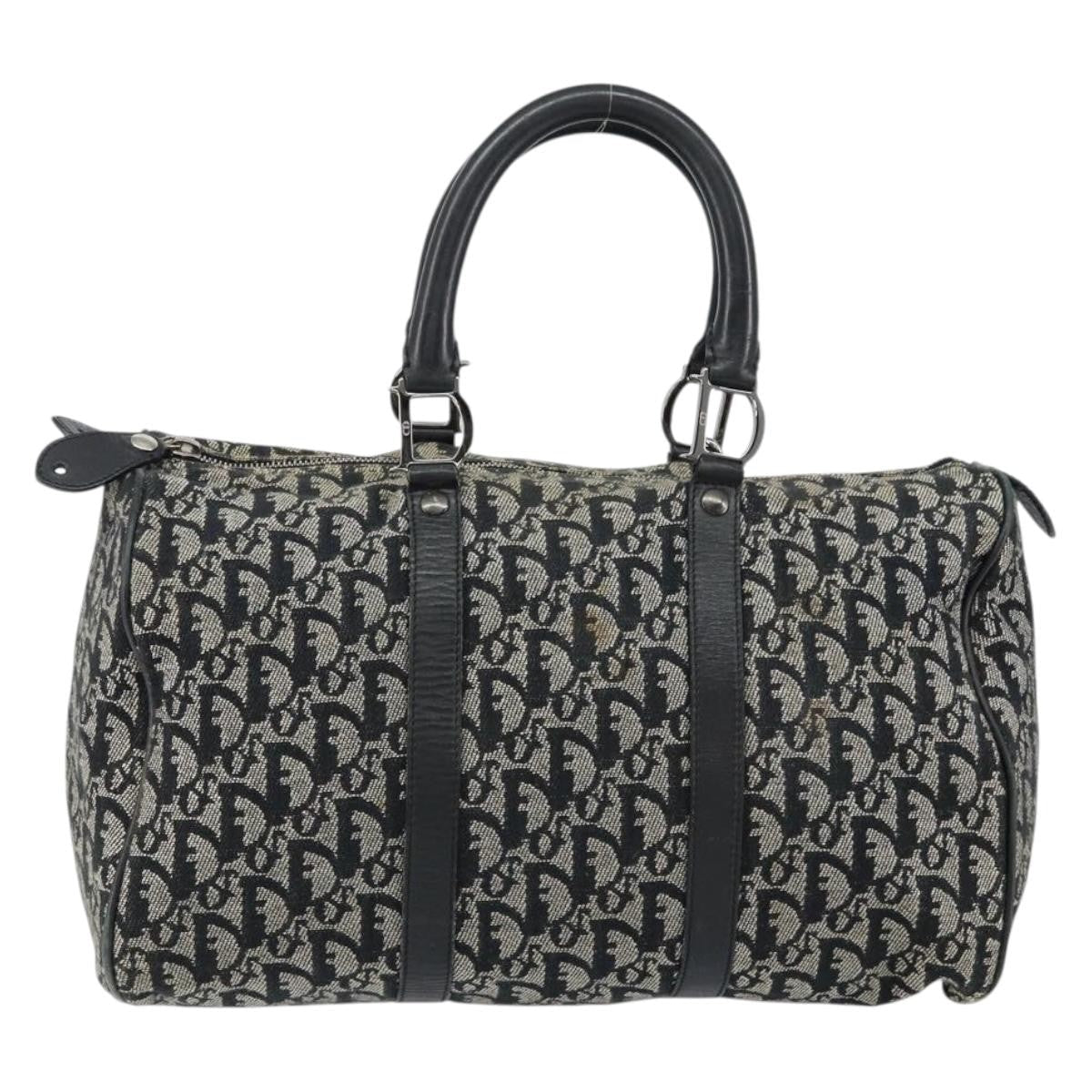 Christian Dior Vintage Trotter Boston Bag Canvas Black Canvas Travel Bag Bag ()