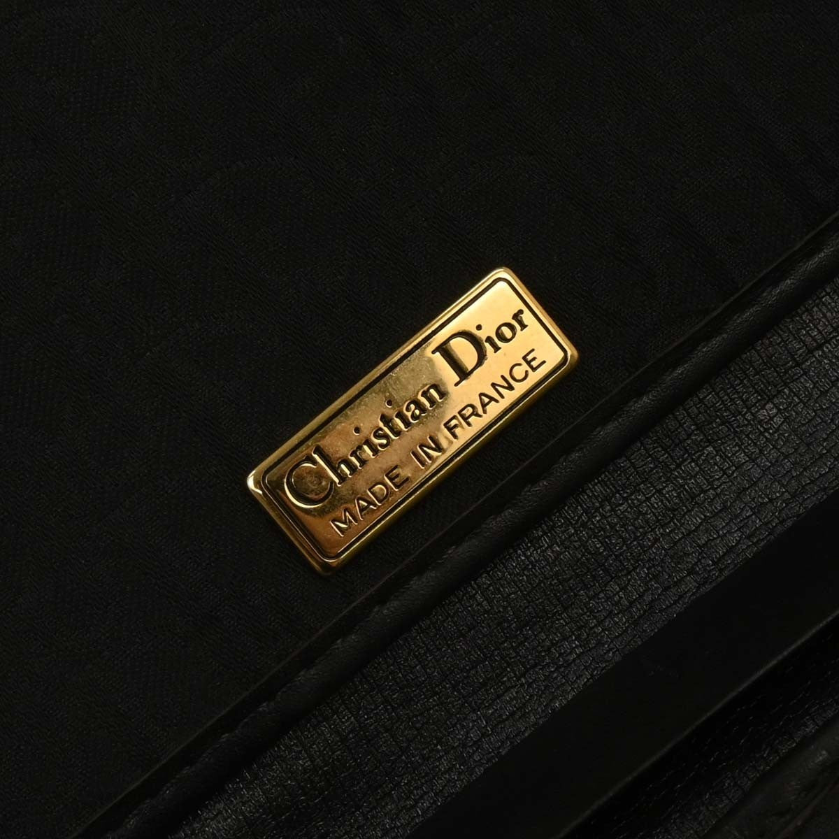 Christian Dior Vintage Chain Flap Shoulder Bag Canvas Black Canvas Shoulder Bag Bag ()