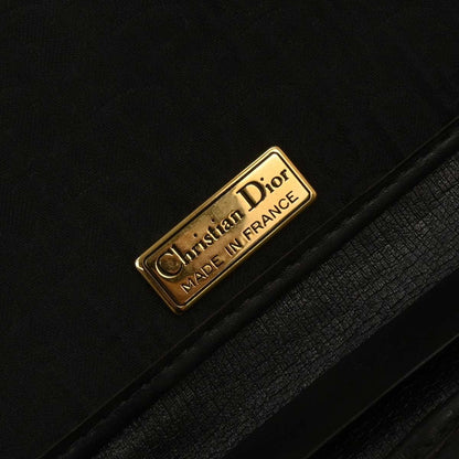 Christian Dior Vintage Chain Flap Shoulder Bag Canvas Black Canvas Shoulder Bag Bag ()