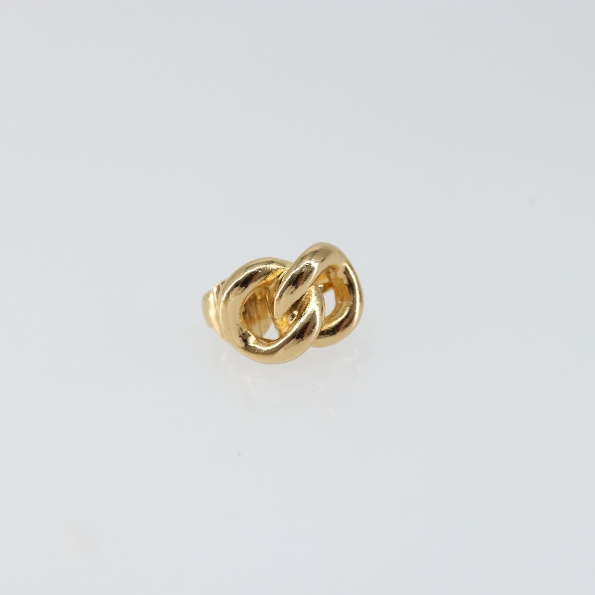 Christian Dior Vintage Logo Round Clip-On Earrings Metal Gold Metal Jewelry ()