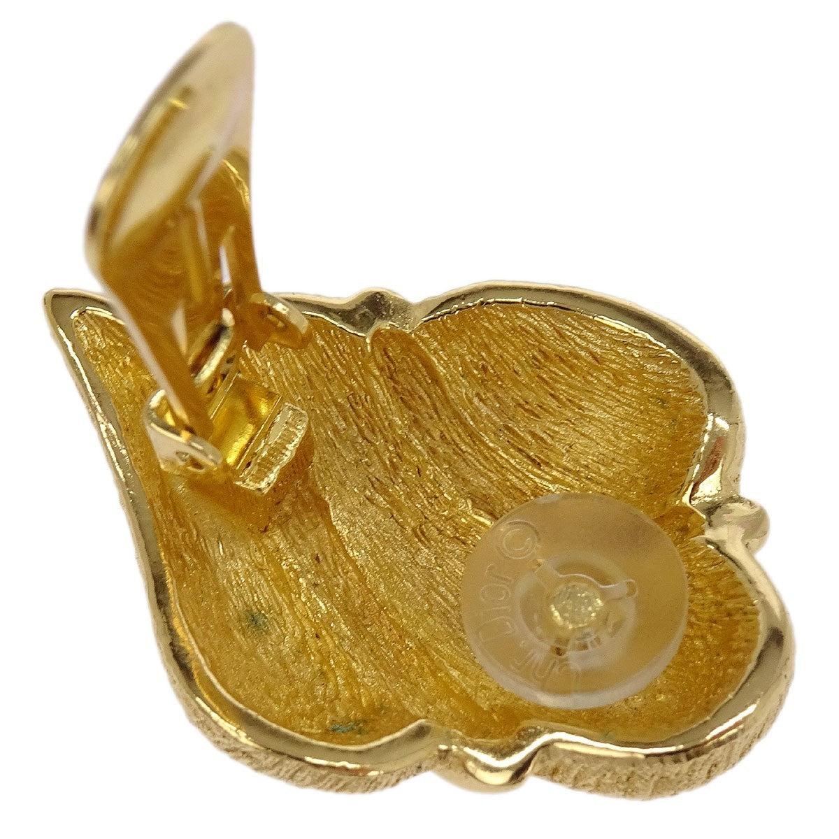 Christian Dior Vintage Clip-On Earrings Metal Gold Gold_Plated Earrings Jewelry ()