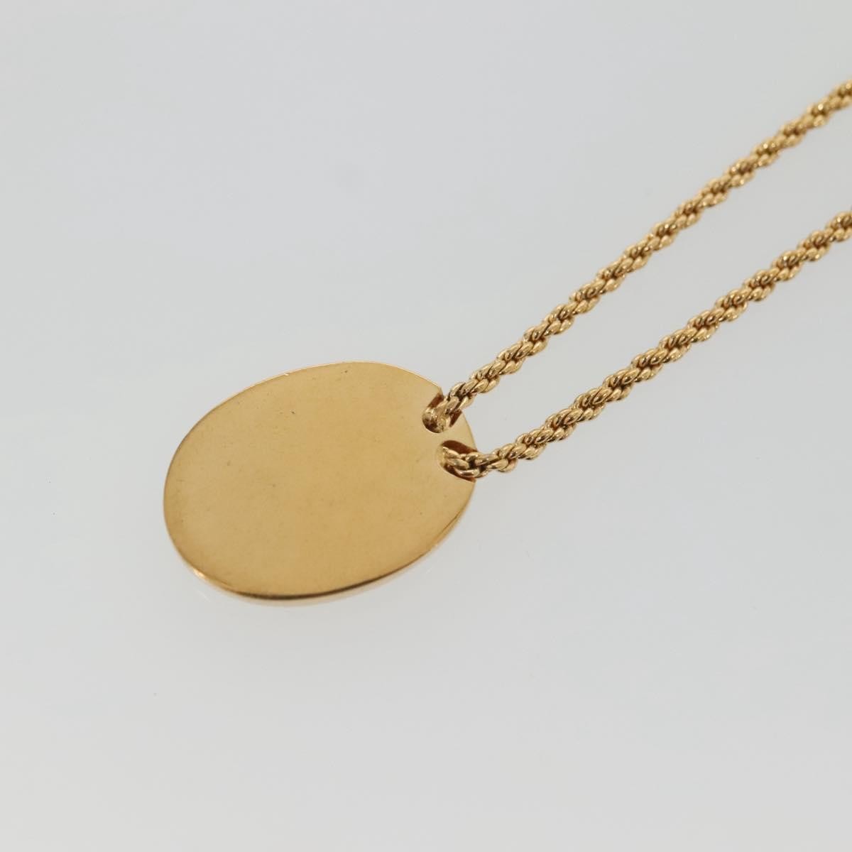 Christian Dior Vintage Logo Round Pendant Necklace Metal Gold Metal Jewelry ()