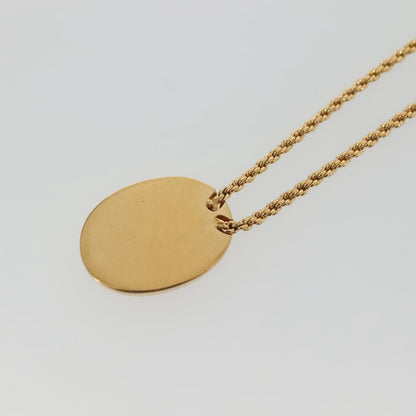 Christian Dior Vintage Logo Round Pendant Necklace Metal Gold Metal Jewelry ()