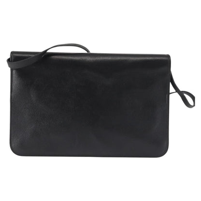 Christian Dior Vintage Full Flap Bag Leather Black Leather Shoulder Bag Bag ()