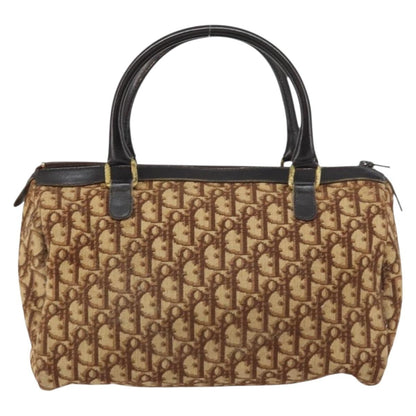 Christian Dior Vintage Cd Trotter Handbag Canvas Brown Canvas Handbag ()