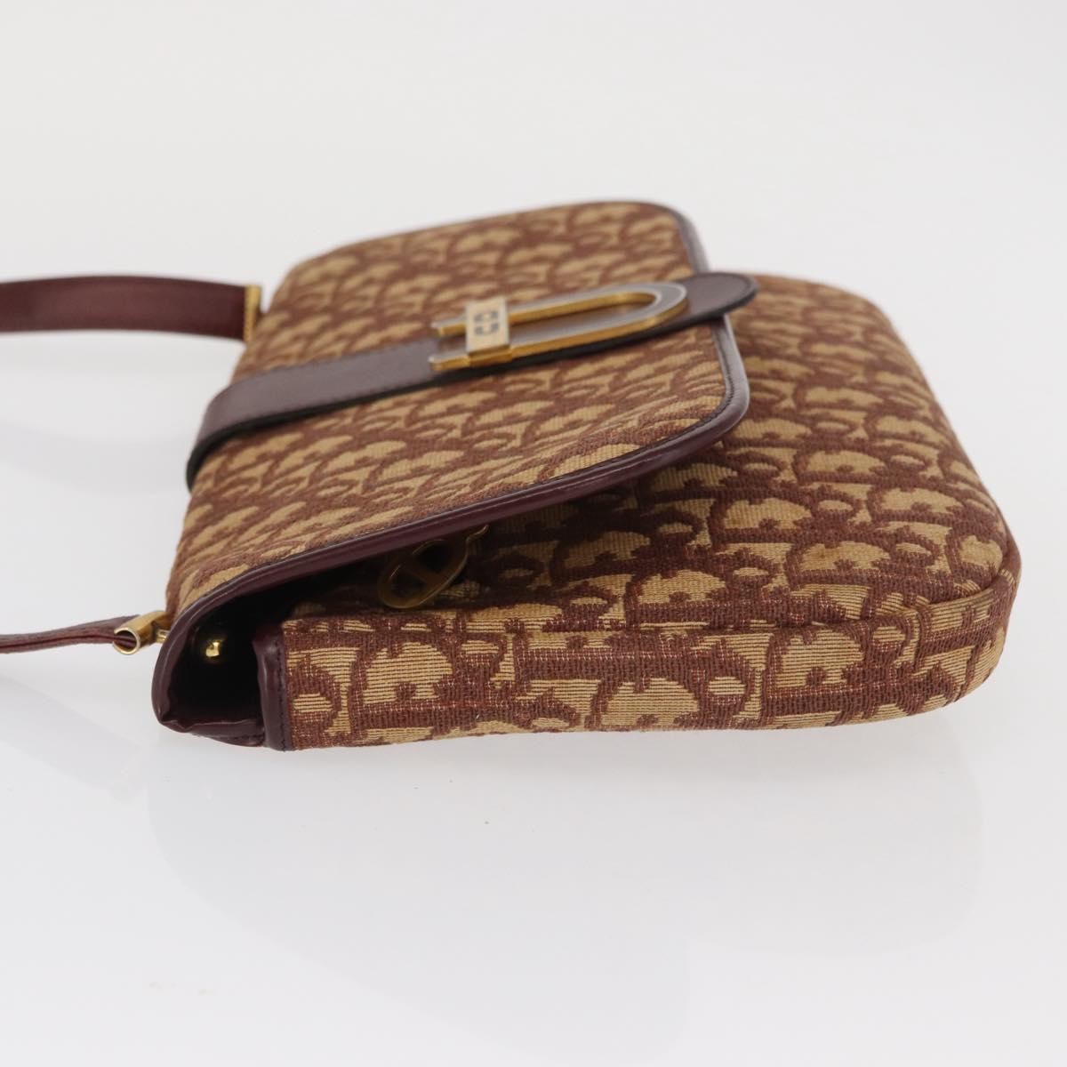 Christian Dior Vintage Cd Trotter Shoulder Bag Canvas Red Canvas Shoulder Bag Bag ()