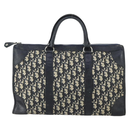 Christian Dior Vintage Trotter Boston Bag Canvas Navy Canvas Travel Bag Bag ()