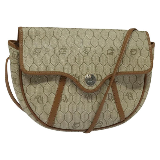 Christian Dior Vintage Honeycomb Shoulder Bag Canvas Beige Canvas Bag ()
