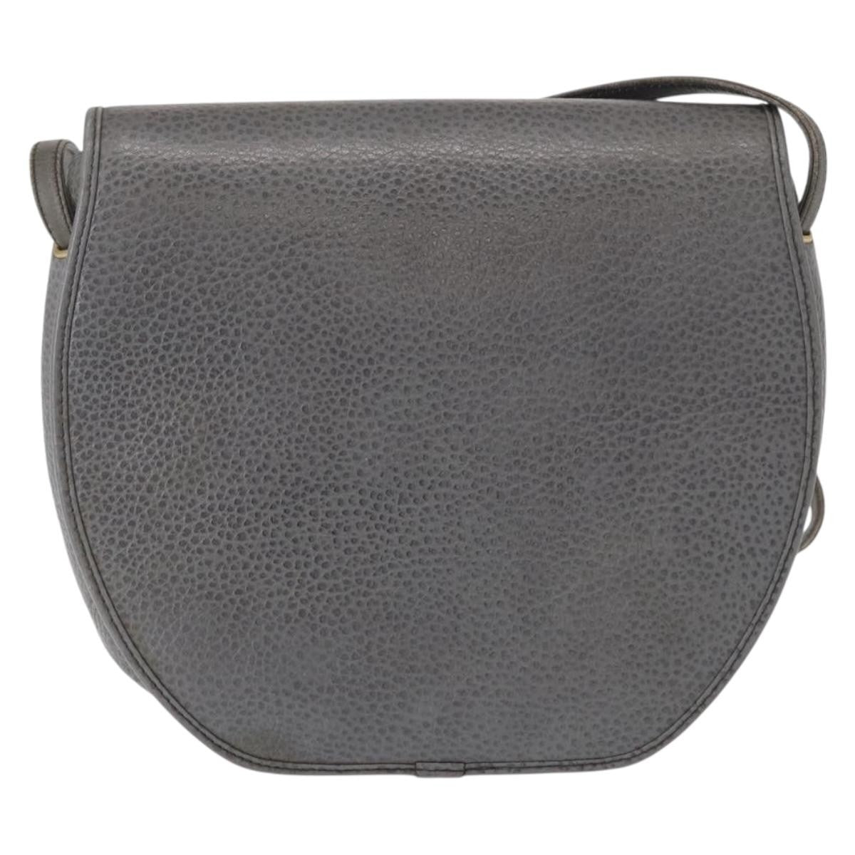 Christian Dior Vintage Cd Logo Shoulder Bag Leather Gray Leather Shoulder Bag Bag ()