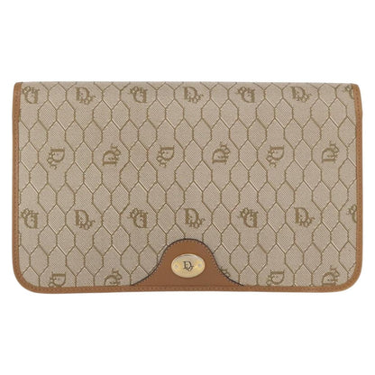 Christian Dior Vintage Honeycomb Chain Canvas Beige Canvas Shoulder Bag Bag ()