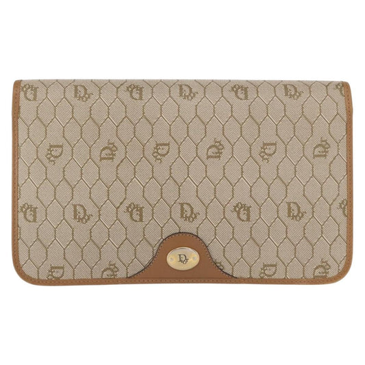 Christian Dior Vintage Honeycomb Chain Canvas Beige Canvas Shoulder Bag Bag ()