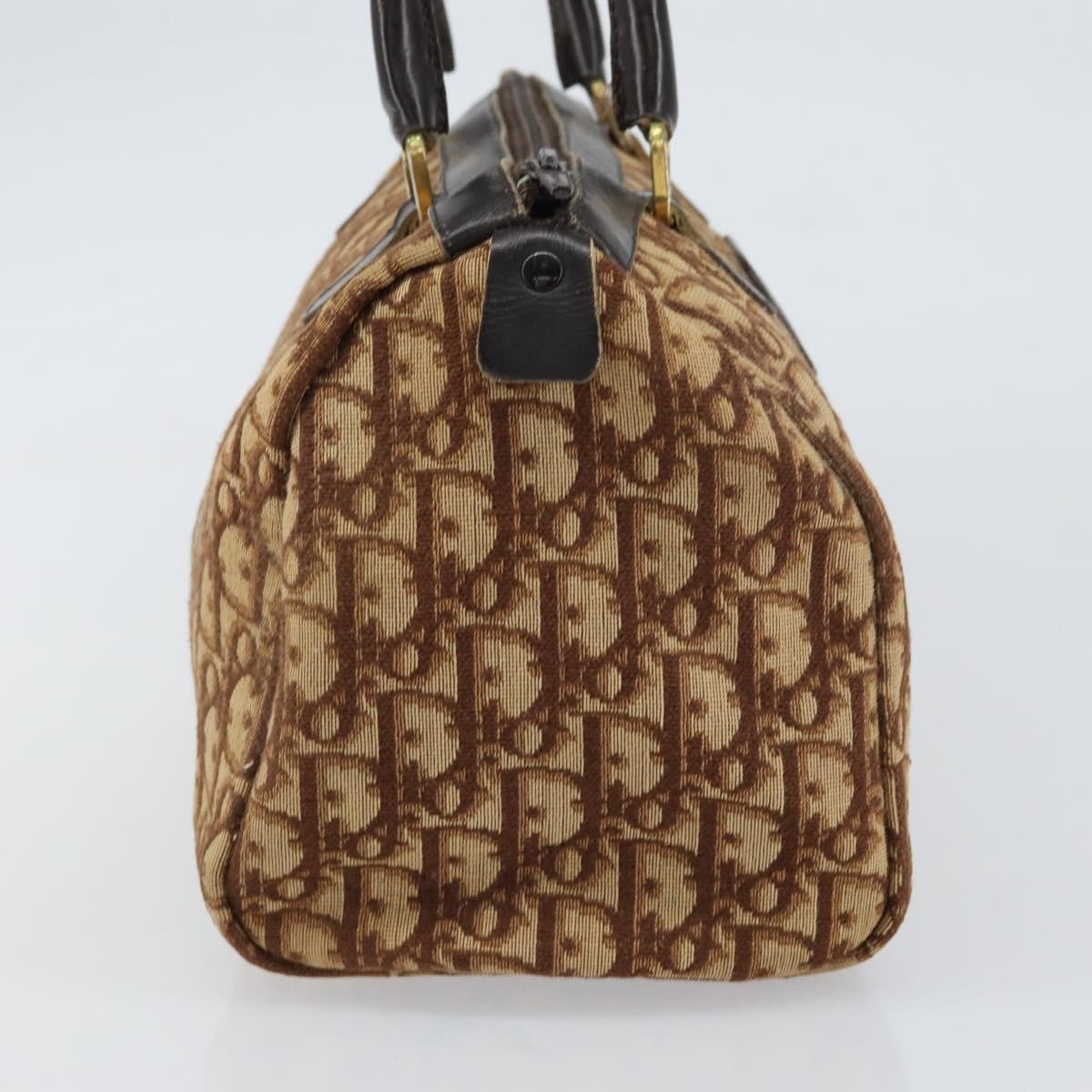 Christian Dior Vintage Cd Trotter Handbag Canvas Brown Canvas Handbag ()